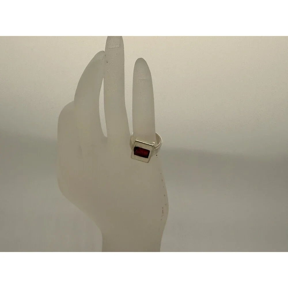 Pinky Ring Sterling Silver Handcrafted Baltic Amber Like Stone Sz 4.75 Vintage - Picture 2 of 14